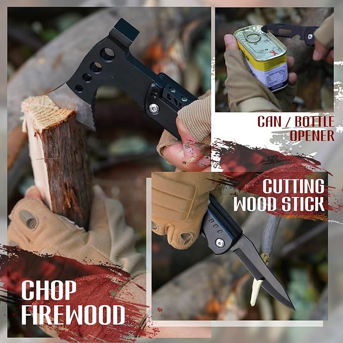 VEITORLD Fathers Day, Gifts for Men Dad Husband from Daughter Son, Survival Gear and Equipment, Multitool Axe Hammer Camping Accessories, Unique Hunting Fishing Gift Ideas for Him Boyfriend Grandpa