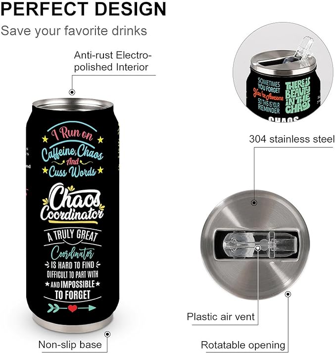 Chaos Coordinator Tumbler Mug, Chaos Gifts For Coworkers, Men & Women, Thank You Gifts For Boss, Teacher, Friends 17oz