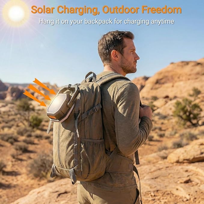 SyouHome Solar Camping Lantern, 4000LM, 6600mAh Rechargeable Camping Light with Magnetic Base, IP65 Waterproof Camping Essentials for Tent, Hiking, Hurricane, Emergency, Power Outages