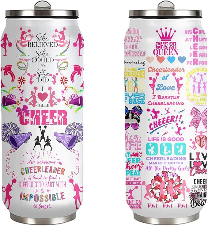 Cheerleader Tumbler Cup,Cheer Gifts For Girls Women,Cheerleading Mug,Cheerleading Gift for Girls Teen Birthday for Cheer Coach Friend Besties Stainless Steel Tumblers 17oz