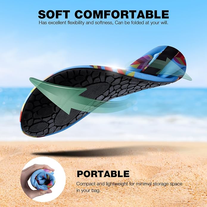 SIMARI Water Shoes Women Men Aqua Socks Beach Barefoot Quick Drying Aqua Aerobics Swim Pool Non Slip Outdoor Travel Essentials Surf River Lake Snorkeling Kayak Yoga Adult Youth