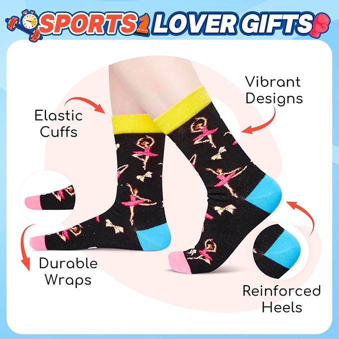 Zmart Unique Gifts for Sports Lovers - Camping Skiing Lifting Socks, Yoga Ballet Gift Ideas