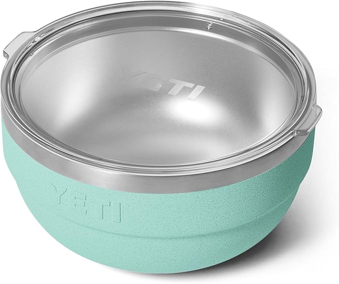 YETI Rambler Bowls, Vacuum Insulated, Stackable and Nestable Stainless Steel Bowl with Lid, 2 Quart, Sea Stone