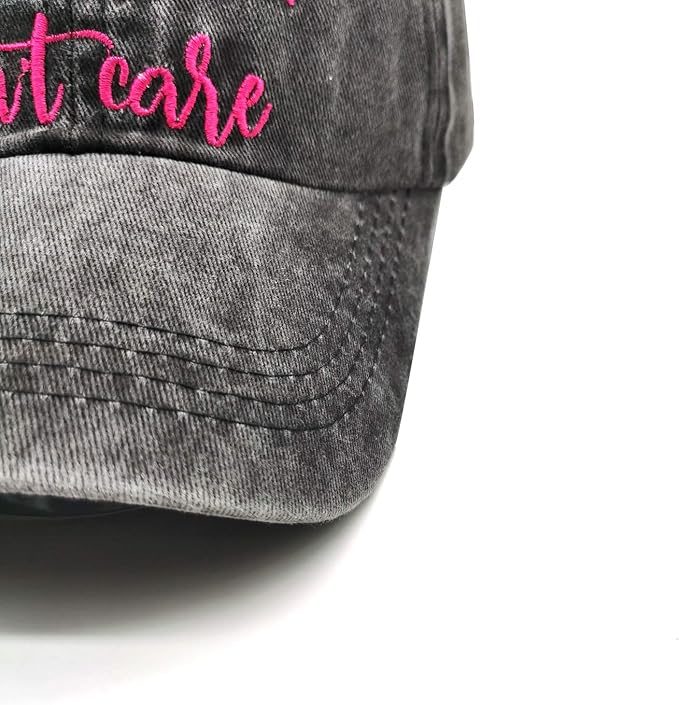 Waldeal Embroidered Camping Hair Don't Care Hat Adjustable Washed Baseball Cap for Women Men