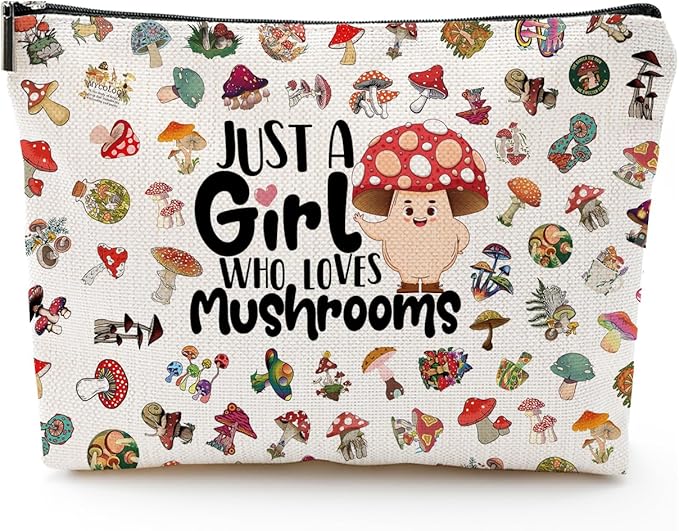 Mushroom Makeup Bag & Stuff - Mushroom Themed Gifts for Women & Lovers
