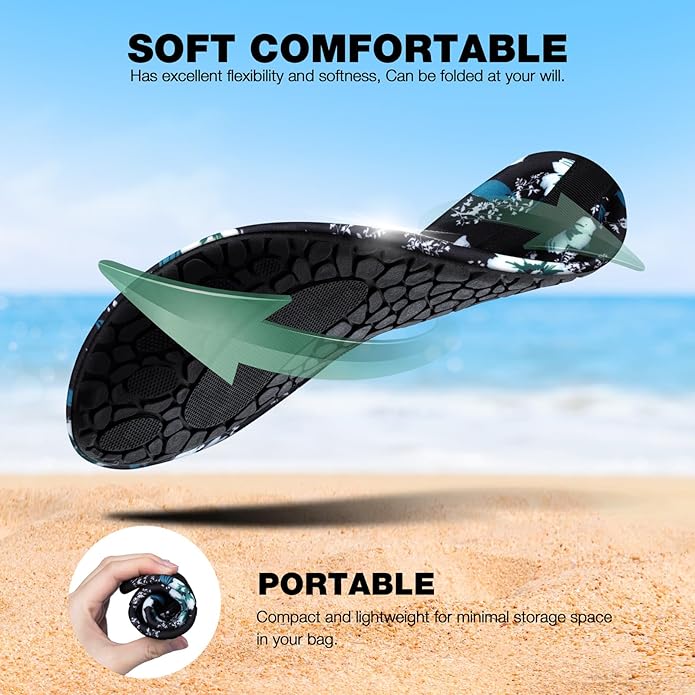 SIMARI Water Shoes Women Men Aqua Socks Beach Barefoot Quick Drying Aqua Aerobics Swim Pool Non Slip Outdoor Travel Essentials Surf River Lake Snorkeling Kayak Yoga Adult Youth