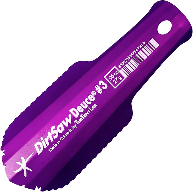 TheTentLab DirtSaw® Deuce #3 - .97 oz Ultralight Backpacking Trowel, Color: madeinUS–Purple