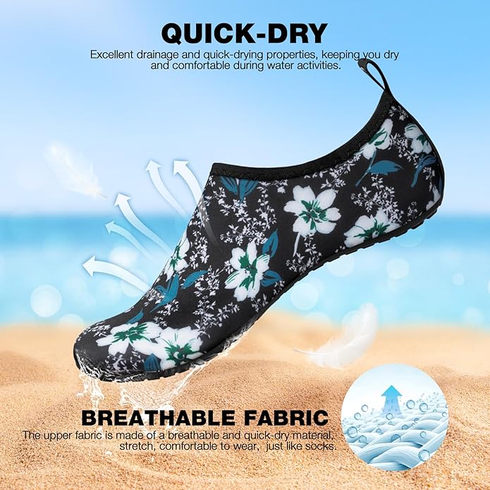 SIMARI Water Shoes Women Men Aqua Socks Beach Barefoot Quick Drying Aqua Aerobics Swim Pool Non Slip Outdoor Travel Essentials Surf River Lake Snorkeling Kayak Yoga Adult Youth