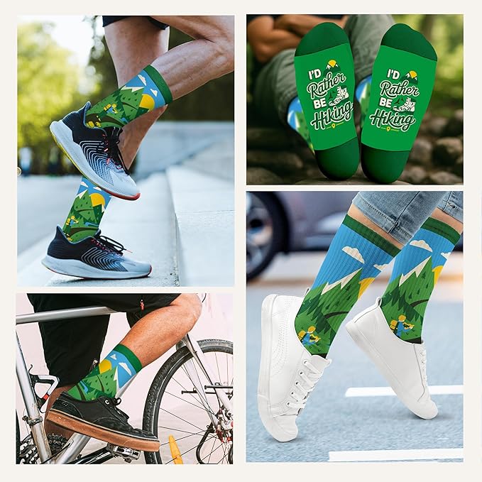 ZAGKOO Funny Sports Socks for Men, Women - Biking, Hiking, Skiing, Basketball, Pickleball, Disc Golf Socks - Christmas Gifts
