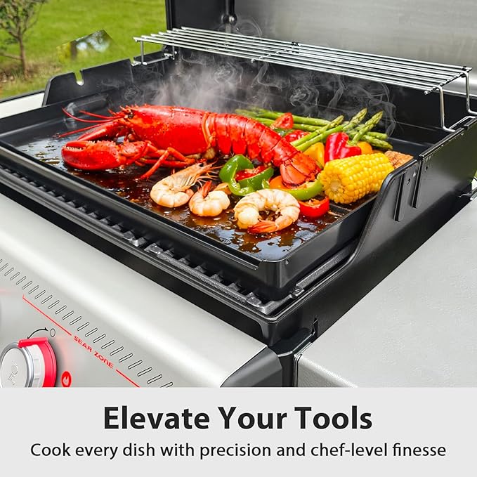 Utheer Stove Top Griddle for Gas & Electric Stove — Lightweight Cast Aluminum, Flat Top Nonstick Reversible Grill & Griddle Pan for Stovetop Cooking, PFAS-Free Ceramic Nonstick, 23" x 16"