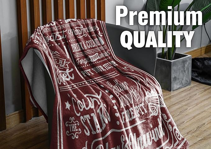 Camping Gifts for Women Men Lovers Throw Blanket, Happy Campers Decor Outdoor, RV Campsite Travel Hiking - Fire Pit, 60" x 80"