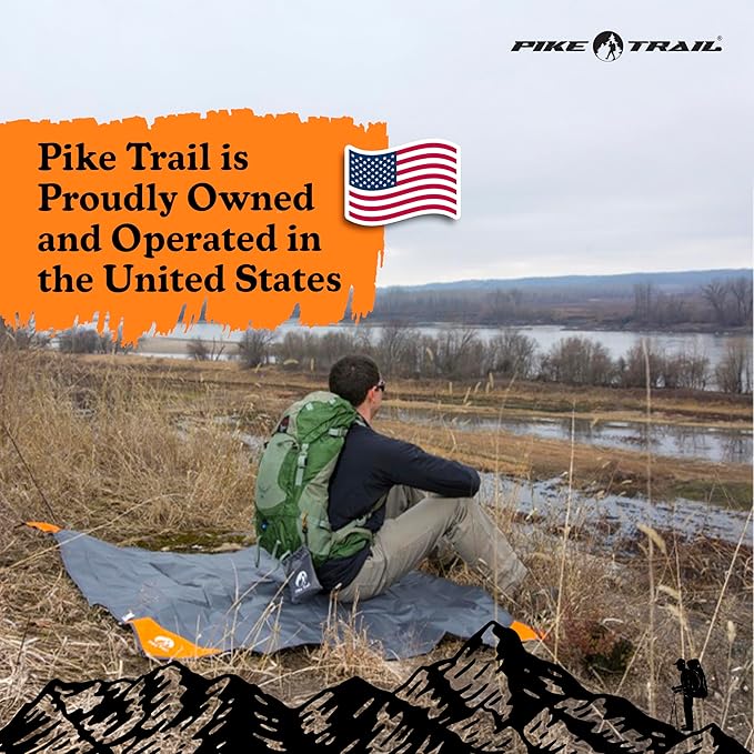 Pike Trail - Outdoor Pocket Blanket - Lightweight, Durable and Waterproof Blanket - Beach, Hiking, Picnic and Camping Essentials - 60” x 56” - Gray