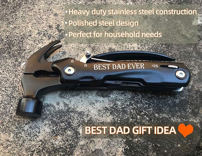 VEITORLD Gifts for Dad from Daughter Son Kids, Fathers Day, Dad Gifts Who Wants Nothing, Birthday Gift Ideas for Men Father Him, All in One Tools Mini Hammer Multitool, Cool Gadgets Presents