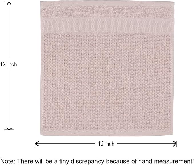 Mia'sDream Cotton Dish Cloths Kitchen Dish Rags, Waffle Weave Dish Towels, Soft and Absorbent Kitchen Hand Towels Washcloths, 12inchx12inch 6 Pack (Pink)