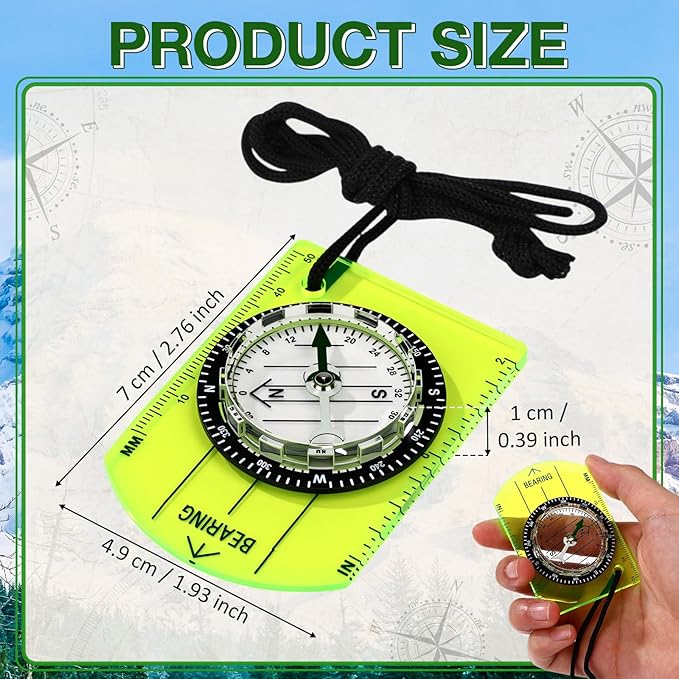 50 Pack Orienteering Compass Bulk Advanced Baseplate Compass Hiking Survival Camping and Navigation Tool Survival Gifts for Hiking Camping Backpacking Map Reading