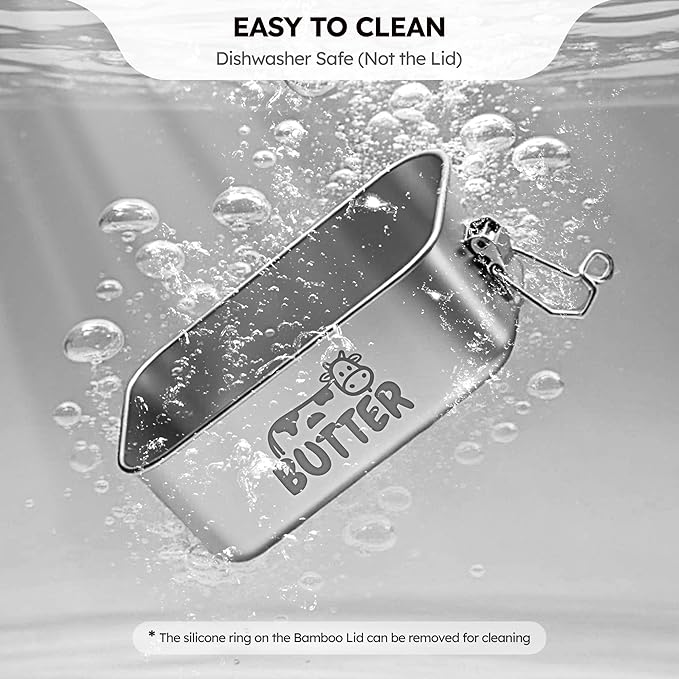 Stainless Steel Butter Dish with Lid, Airtight Cow Butter Keeper for Refrigerator & Countertop, Kitchen, Camping & Travel,Fits East & West Coast Butter (Medium)