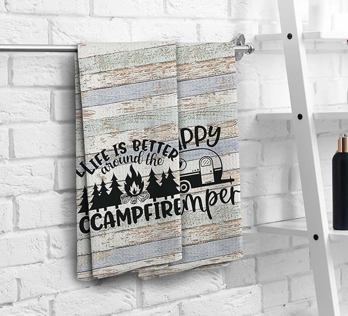 OQL Camping Kitchen Towel Set of 2, 1624 Inches - Camper Kitchen Accessories and Decor, Gifts for Women Campers