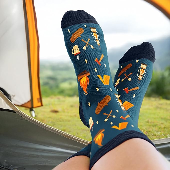 Outdoors Socks - Funny Hiking and Camping Gifts for Men, Women - Hiking, Camping Accessories, Stocking Stuffers