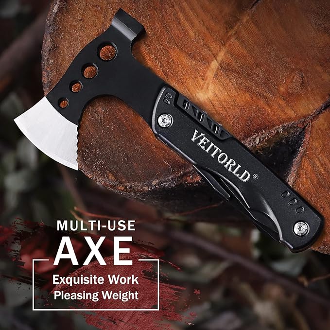 VEITORLD Fathers Day, Gifts for Men Dad Husband from Daughter Son, Survival Gear and Equipment, Multitool Axe Hammer Camping Accessories, Unique Hunting Fishing Gift Ideas for Him Boyfriend Grandpa