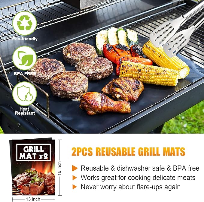 Cifaisi BBQ Grill Accessories Set, 38Pcs Stainless Steel Grill Tools Grilling Accessories with Aluminum Case, Thermometer, Grill Mats for Camping/Backyard Barbecue, Grill Set for Men Women