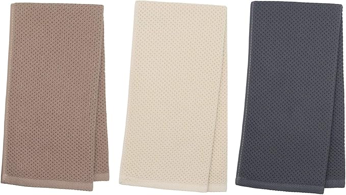Mia'sDream Cotton Hand Towels for Bathroom, Waffle Weave Bath Guest Gym Towels, Soft and Absorbent Kitchen Towels Set Tea Towels, 13inch x 28inch 3 Pack (Multi Color)