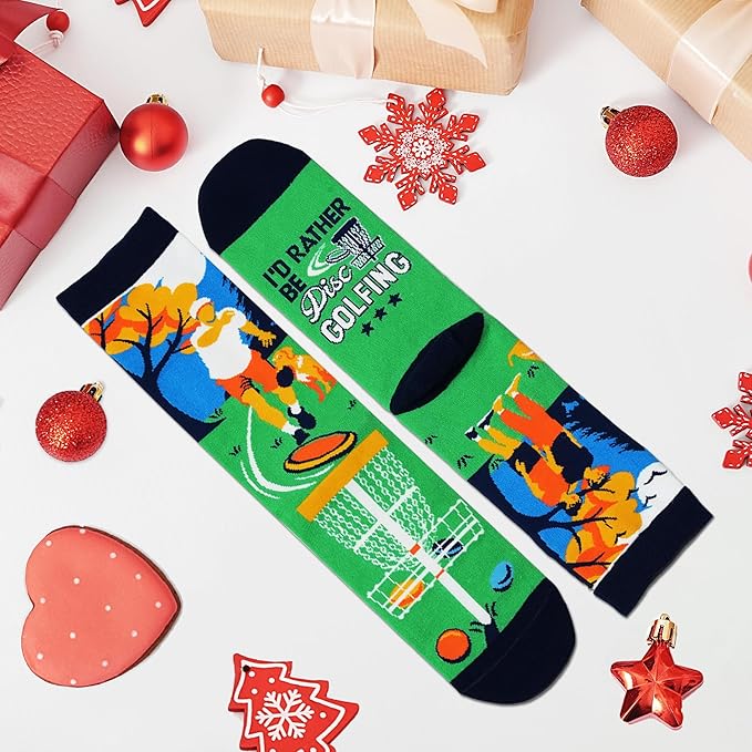 ZAGKOO Funny Sports Socks for Men, Women - Biking, Hiking, Skiing, Basketball, Pickleball, Disc Golf Socks - Christmas Gifts