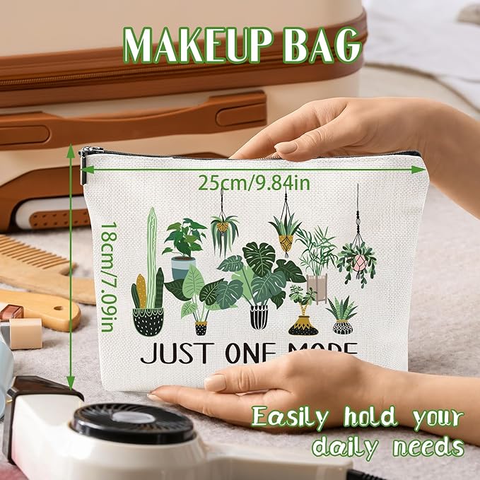 Sitsink Plant Lover Makeup Bag - Botanical Gifts for Women, Just One More Plant Cosmetic Bag, Funny Gardening Birthday Present