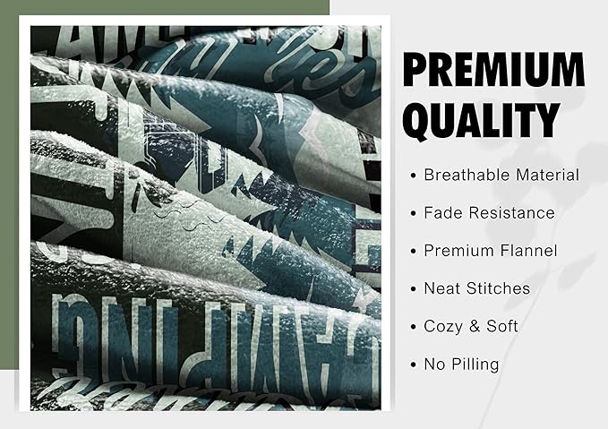 InnoBeta Camping Gifts for Women Men Lovers Throw Blanket, Happy Campers Decor Outdoor, RV Campsite Travel Hiking 50" x 65" - Happy Campers