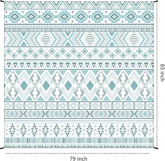 WIWIGO Beach Blanket Waterproof Sandproof Beach Mat 79" X 83"/10'x9'for 2-8 Adults Quick Drying Outdoor Picnic Mat Beach Accessories for Travel, Camping, Hiking