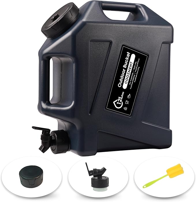 COOZMENT 3.2 Gallon/5 Gallon Water Containers with Spigot, BPA Free Water Jug, Military Green Water Tank, Multifunction Water Storage Containers for Camping Outdoor Hiking,Emergency Stroage