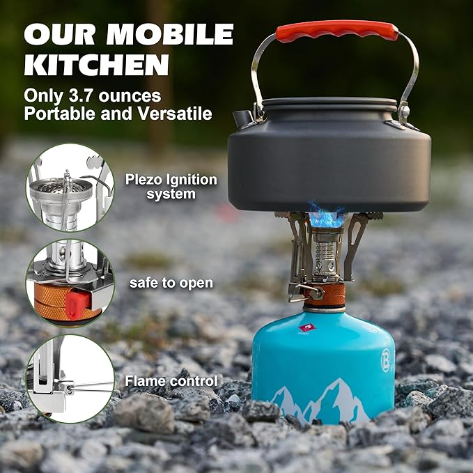 Premium Hiking Camping Backpack Set, Casual Style with Inflatable Sleeping Pad, Trekking Poles, Monocular, Water Filter Bottle & LED Headlamp - Adventure Essentials for Outdoor Explorers