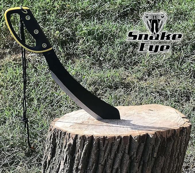 Snake Eye Tactical Full-Tang Machete – Heavy Duty Fixed Blade Survival Tool with Reinforced Nylon Sheath for Camping, Hunting, and Bushcraft