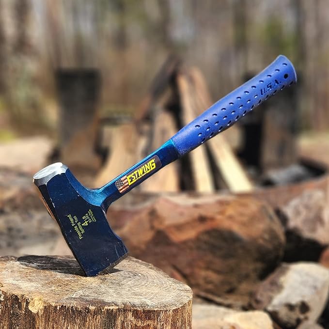 ESTWING Special Edition Fireside Friend - Leather 14" Wood Splitting Maul with Forged Steel Construction & Genuine Leather Grip