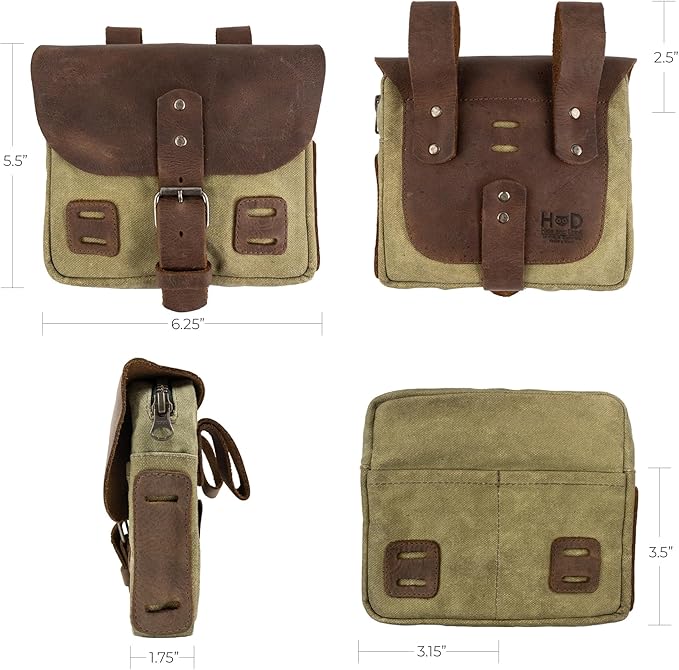 Hide & Drink, Survival Camping Pouch, Belt Loop, Rustic and Handy Tool Bag, Weather Resistant Outdoor Accessories, Traveling Essentials, Waxed Canvas, Handmade
