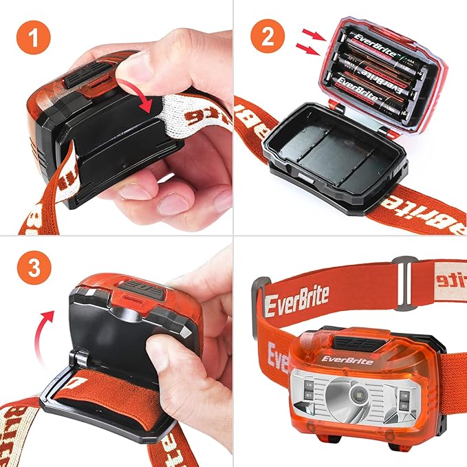 EverBrite Headlamp, 2 Pack Kids Headlamp with Red Light and Memory Function, Head Lamp for Adults and Kids with 5 Modes, Bright Headlamps for Camping, Running, Christmas Gifts, Batteries Included