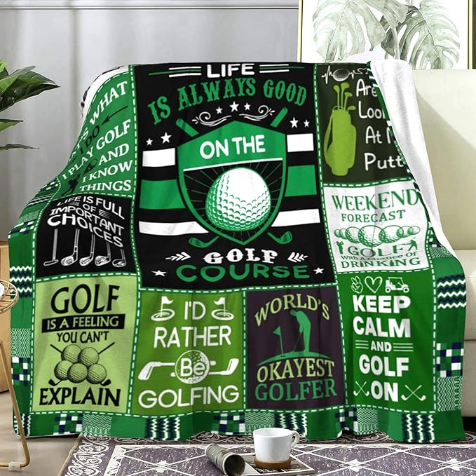 Unique Golf Blanket Gifts for Men,Funny Golf Accessories Golfer Throw Blanket Cool Golfing Gifts Idea for Golfers Men Women Adults Boys 50"X40"