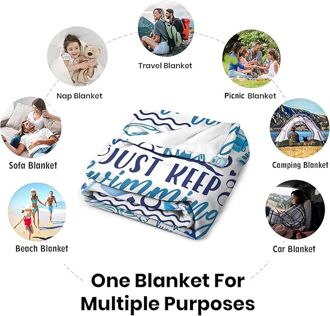 Swimming Blanket Merch Soft Cozy Flannel Swimming Sports Theme Throw Blanket Decor Bedding Gifts for Girls Women Kids Adults 80"x60"