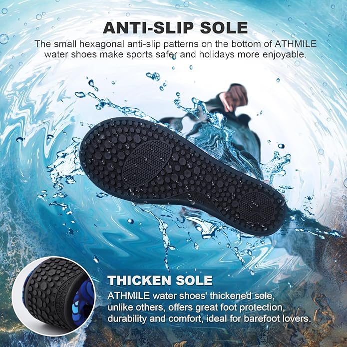 Water Shoes for Women Men Quick-Dry Aqua Socks Swim Beach Barefoot Yoga Exercise Wear Sport Accessories Pool Camping Must Haves Adult Youth Size