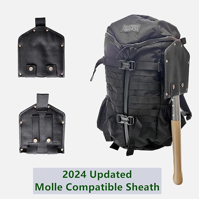 MASTIFF GEARS Battle Wolf Military-Grade Survival Shovel - Heavy Duty Carbon Steel w/Hardwood Handle | All-Weather for Camping, Hiking, Off-Road, Emergency | Digs Dirt/Sand/Snow/Mud (Battle Wolf)