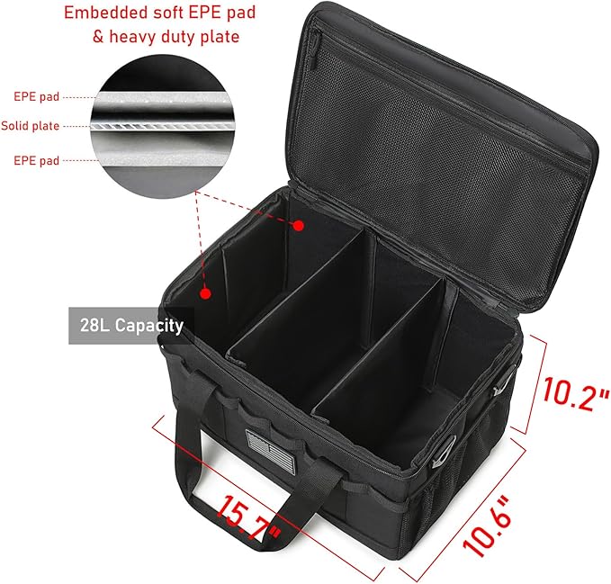 Tactical Camping Storage Bag 28L Tactical Utility Tote Bag Camping Cookware Organizer Trunk Organizer