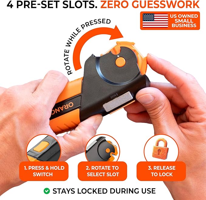 Orange Ninja 7-in-1 Garden Tool & Knife Sharpener – Sharpens Axe, Hatchet, Machete, Pruner & Shears – One Tool for All Your Outdoor Blades – Gift for Gardeners