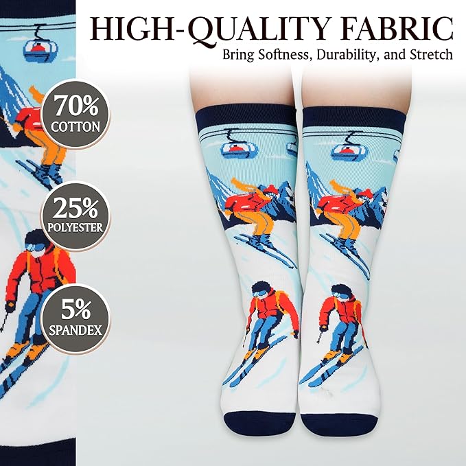 ZAGKOO Funny Sports Socks for Men, Women - Biking, Hiking, Skiing, Basketball, Pickleball, Disc Golf Socks - Christmas Gifts
