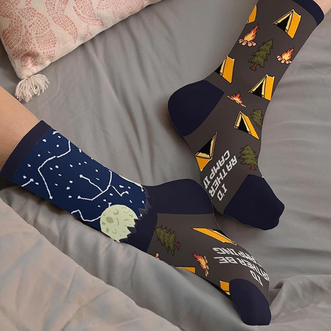 Book, Fishing, Hiking, Gamer, Camping, Pickle, Music, Foods, Ballerina, Bigfoot - Hobbies Socks for Women Men