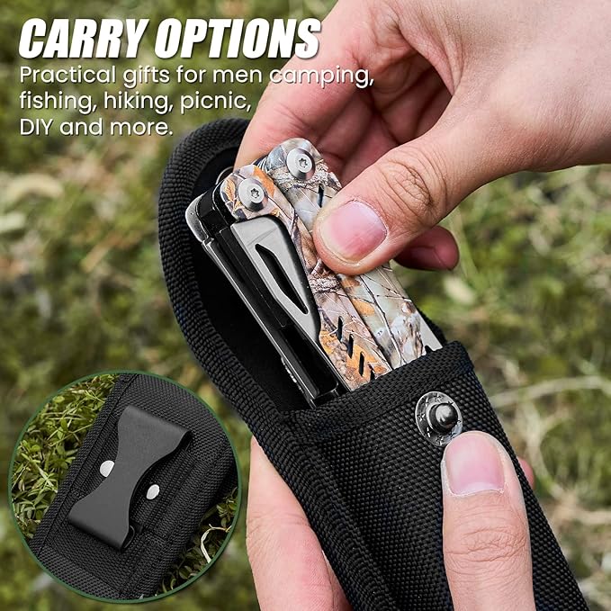 PERWIN Multitool - 26 in 1 Multi Tool Pliers with Pocket Knife, Bottle Opener, Saw, EDC for Survival Camping, Hunting and Hiking, Stainless Steel