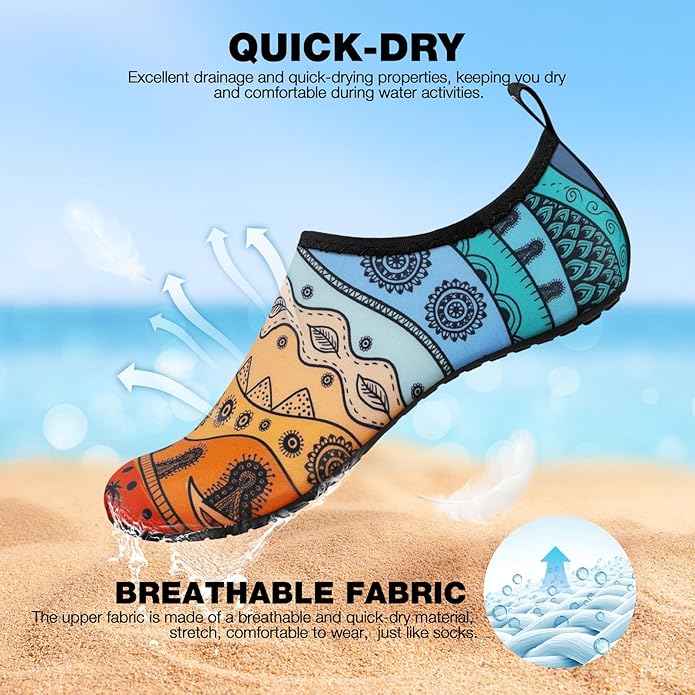 SIMARI Water Shoes Women Men Aqua Socks Beach Barefoot Quick Drying Aqua Aerobics Swim Pool Non Slip Outdoor Travel Essentials Surf River Lake Snorkeling Kayak Yoga Adult Youth