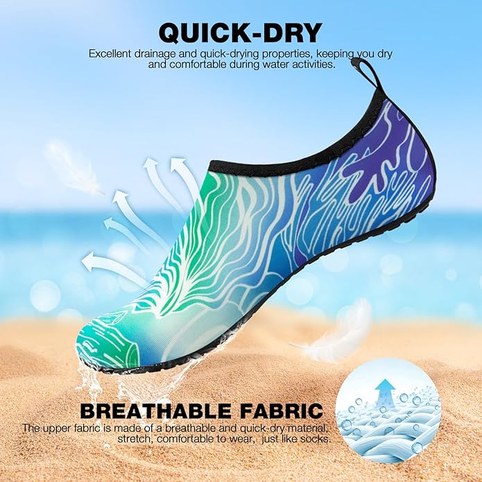 SIMARI Water Shoes Women Men Aqua Socks Beach Barefoot Quick Drying Aqua Aerobics Swim Pool Non Slip Outdoor Travel Essentials Surf River Lake Snorkeling Kayak Yoga Adult Youth