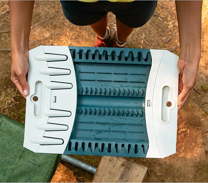 Coghlan's Snapfold™ Dish Rack – Portable Camp Kitchen Organizer, Space-Saving Foldable Dish Drying Rack with Dish and Utensil Slots, Drinkware Holder, for Camping, RVs, and Travel