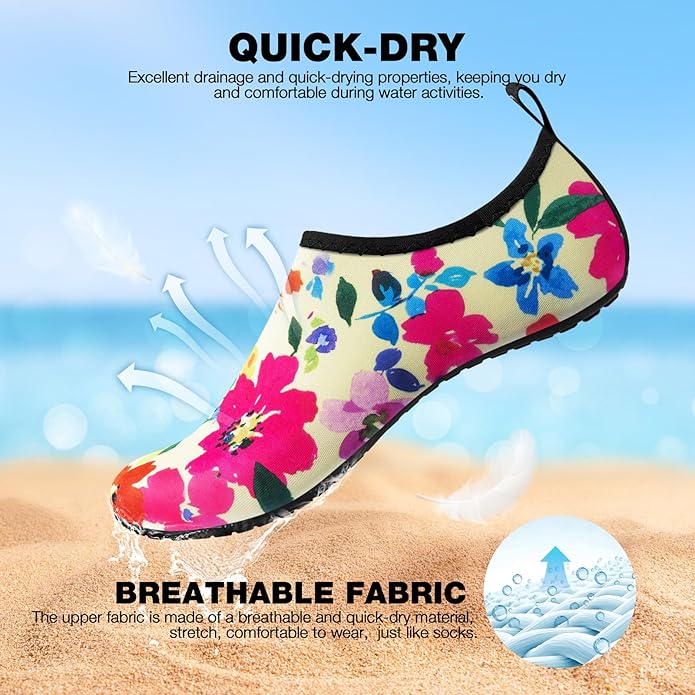 SIMARI Water Shoes Women Men Aqua Socks Beach Barefoot Quick Drying Aqua Aerobics Swim Pool Non Slip Outdoor Travel Essentials Surf River Lake Snorkeling Kayak Yoga Adult Youth