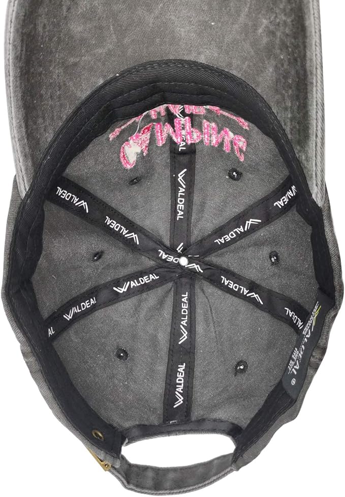 Waldeal Embroidered Camping Hair Don't Care Hat Adjustable Washed Baseball Cap for Women Men
