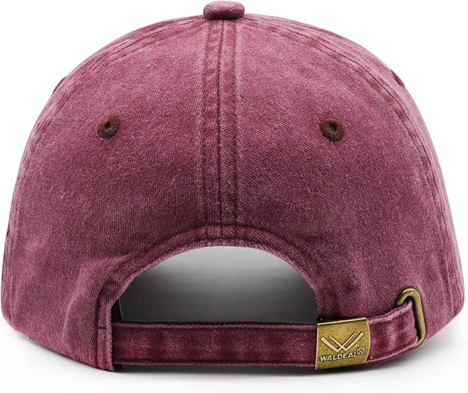 Waldeal Embroidered Camping Hair Don't Care Hat Adjustable Washed Baseball Cap for Women Men